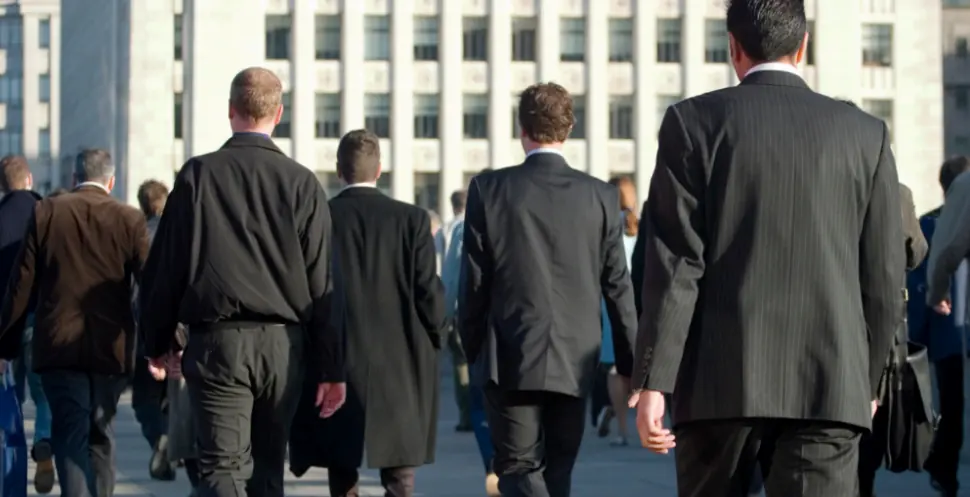 Men walking on the street
